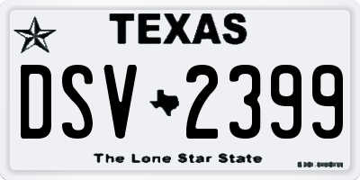 TX license plate DSV2399