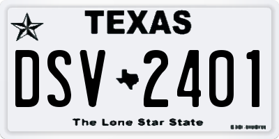 TX license plate DSV2401