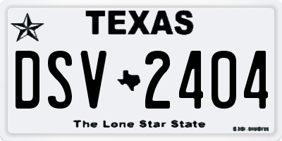 TX license plate DSV2404
