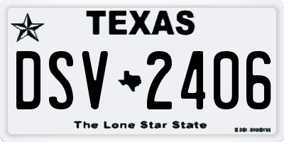 TX license plate DSV2406