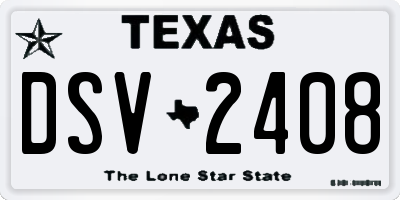 TX license plate DSV2408