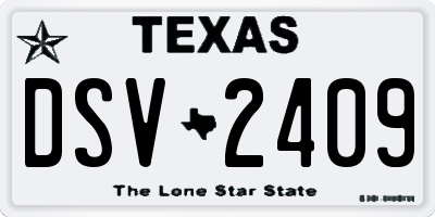 TX license plate DSV2409