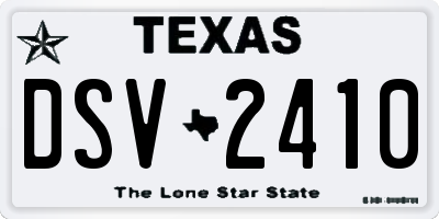 TX license plate DSV2410