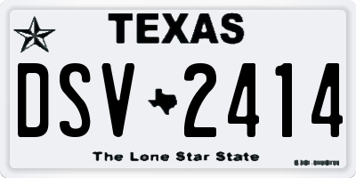 TX license plate DSV2414