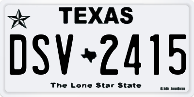 TX license plate DSV2415