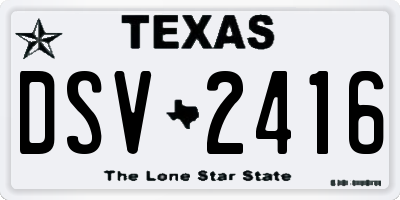 TX license plate DSV2416