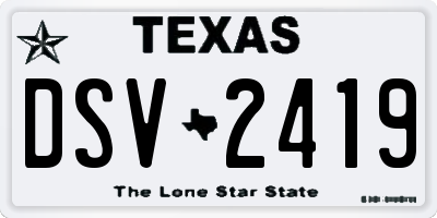 TX license plate DSV2419