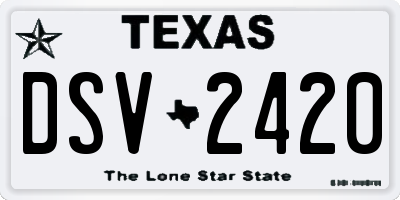 TX license plate DSV2420
