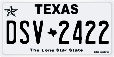 TX license plate DSV2422