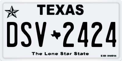 TX license plate DSV2424
