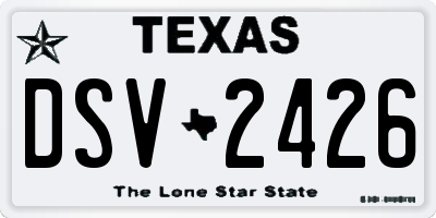 TX license plate DSV2426