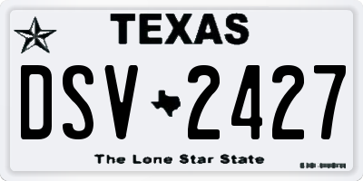TX license plate DSV2427
