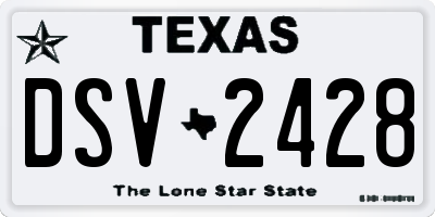 TX license plate DSV2428