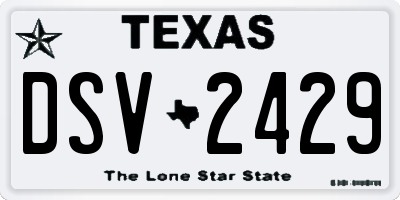 TX license plate DSV2429