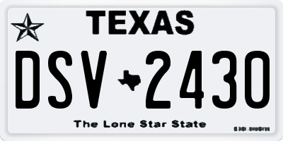 TX license plate DSV2430