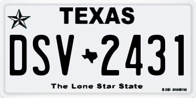 TX license plate DSV2431