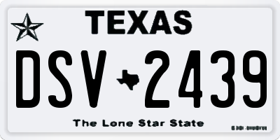 TX license plate DSV2439