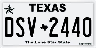 TX license plate DSV2440