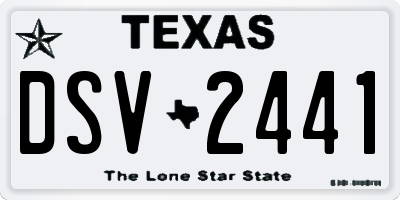 TX license plate DSV2441