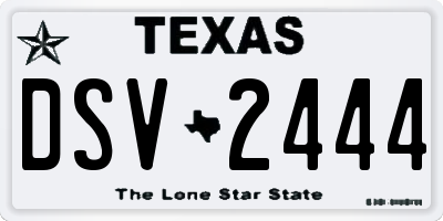 TX license plate DSV2444