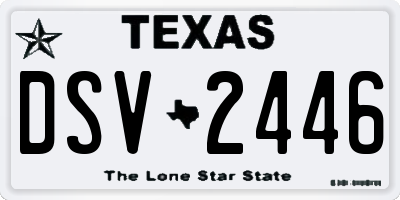 TX license plate DSV2446