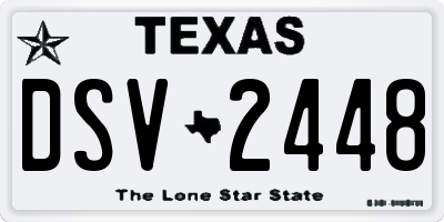 TX license plate DSV2448