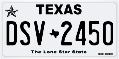 TX license plate DSV2450