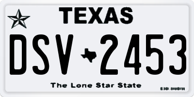 TX license plate DSV2453