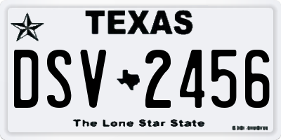 TX license plate DSV2456