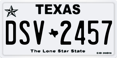 TX license plate DSV2457