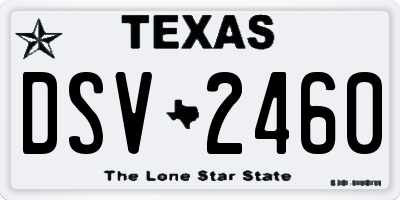 TX license plate DSV2460