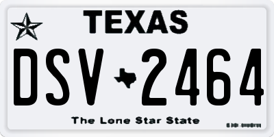 TX license plate DSV2464