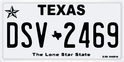 TX license plate DSV2469