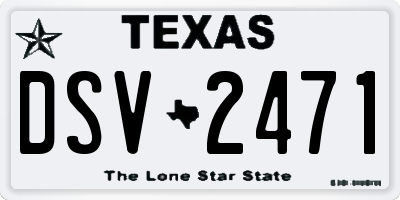 TX license plate DSV2471