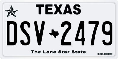 TX license plate DSV2479