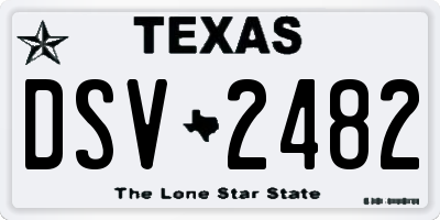 TX license plate DSV2482