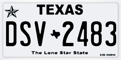 TX license plate DSV2483