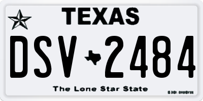 TX license plate DSV2484