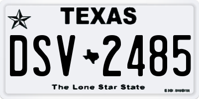TX license plate DSV2485