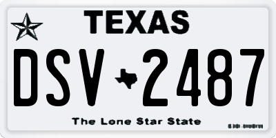 TX license plate DSV2487