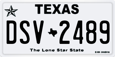 TX license plate DSV2489