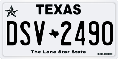 TX license plate DSV2490