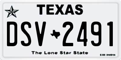 TX license plate DSV2491