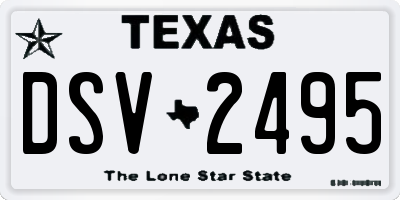 TX license plate DSV2495