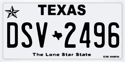 TX license plate DSV2496
