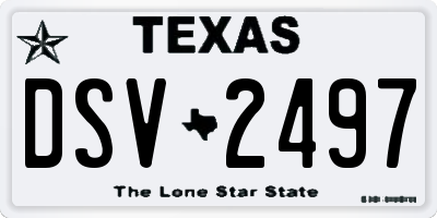TX license plate DSV2497