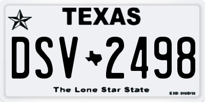 TX license plate DSV2498
