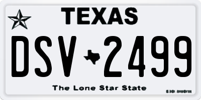 TX license plate DSV2499
