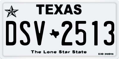 TX license plate DSV2513