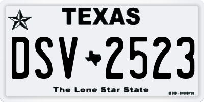 TX license plate DSV2523